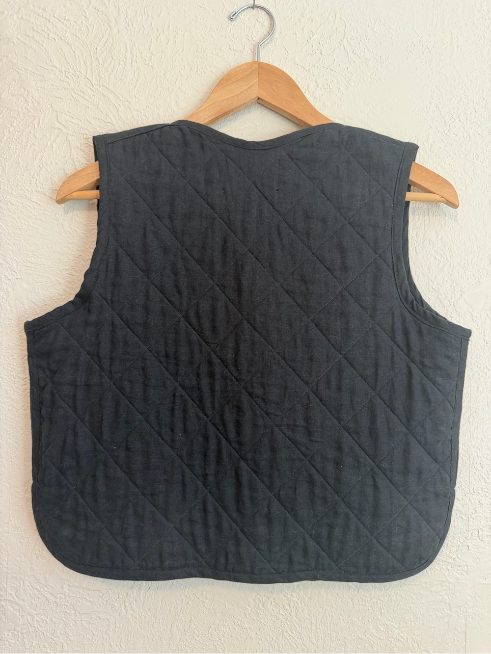 Quilted Black Tie-Front Vest - Picture 2 of 7